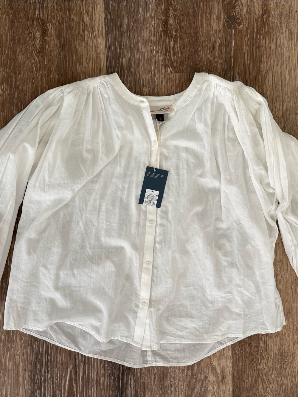 Universal Thread White Button-Front Peasant Blouse